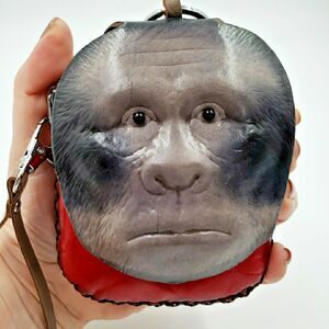 Bigfoot Zip Pouch Sasquatch Gift Handmade Leather Coin Purse Wristlet Keychain